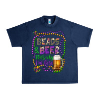 Navy beads & beer that's why i'm here Urban Heavy Tee - Artiststas