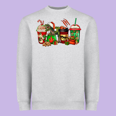 Trex Coffee Cups Heavyweight Sweatshirt Designed By Jasminsmagicworld