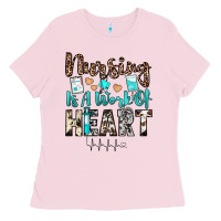 Bubblegum Pink nursing is a work of heart Ladies Tee - JahusDesignShop