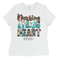 White nursing is a work of heart Ladies Tee - JahusDesignShop