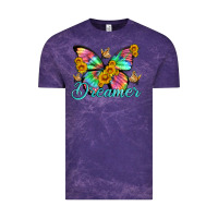 Cloud Purple dreamer with Butterfly and sunflowers Vintage Tee - Artiststas