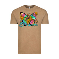 Vintage Coffee dreamer with Butterfly and sunflowers Vintage Tee - Artiststas