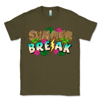 Army Green Summer Break Classic Tee - CowhideDigitalArt