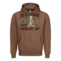 Chestnut dead inside but jolly af Zipper Hoodie - MaliasSmallBusiness