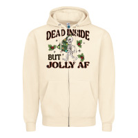 Sandshell dead inside but jolly af Zipper Hoodie - MaliasSmallBusiness