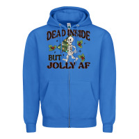 True Royal dead inside but jolly af Zipper Hoodie - MaliasSmallBusiness