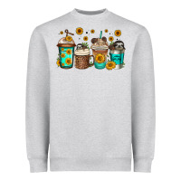 Heather Grey sloth coffee cups Heavyweight Sweatshirt - Jasminsmagicworld