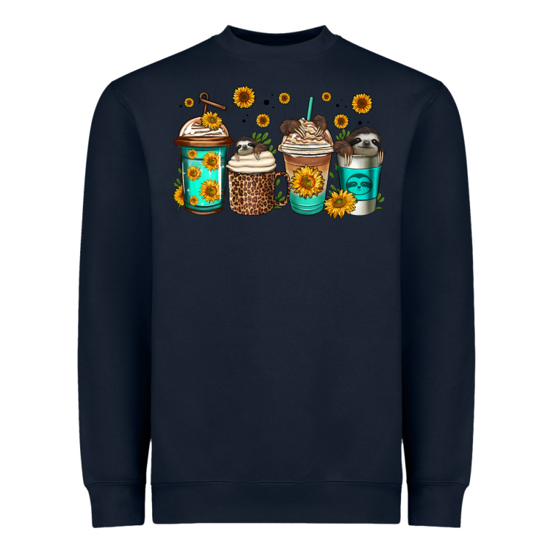 Sloth Coffee Cups Heavyweight Sweatshirt by Jasminsmagicworld | Teevron