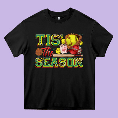 Tis' The Season Softball Heavy Core Tee Designed By Zillion Design Studio