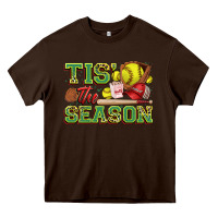Chocolate Brown tis' the season softball Heavy Core Tee - Zillion Design Studio