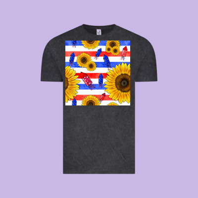 Patriotic Sunflowers Vintage Tee Designed By Bundleandbundleshop