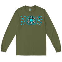 Army Green turquoise gemstone sunflower Long Sleeve Tee - JahusDesignShop