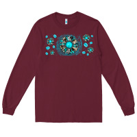 Burgundy turquoise gemstone sunflower Long Sleeve Tee - JahusDesignShop