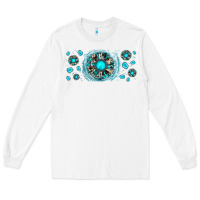 White turquoise gemstone sunflower Long Sleeve Tee - JahusDesignShop