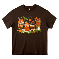 Chocolate Brown fall nurse coffee cups Heavy Core Tee - texasbilliewilder