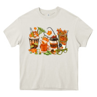 Cream fall nurse coffee cups Heavy Core Tee - texasbilliewilder