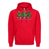 Red Merry Christmas Nurse trees Zipper Hoodie - MaliasSmallBusiness