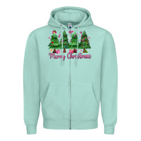 Seafoam Merry Christmas Nurse trees Zipper Hoodie - MaliasSmallBusiness