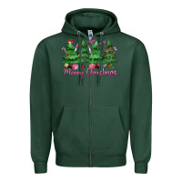 Sports Green Merry Christmas Nurse trees Zipper Hoodie - MaliasSmallBusiness