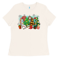 Bone christmas trees with baseball Ladies Tee - Zillion Design Studio