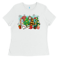 White christmas trees with baseball Ladies Tee - Zillion Design Studio