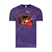 Cloud Purple donut strawberry and usa flag Vintage Tee - AdoDesignShop