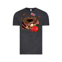 Vintage Black donut strawberry and usa flag Vintage Tee - AdoDesignShop