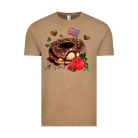 Vintage Coffee donut strawberry and usa flag Vintage Tee - AdoDesignShop