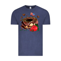 Vintage Denim donut strawberry and usa flag Vintage Tee - AdoDesignShop