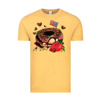Vintage Mustard donut strawberry and usa flag Vintage Tee - AdoDesignShop