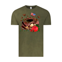 Vintage Olive donut strawberry and usa flag Vintage Tee - AdoDesignShop