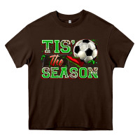 Chocolate Brown tis' the season soccer Heavy Core Tee - Zillion Design Studio