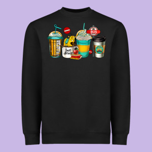School Bus Driver Coffee Cups Heavyweight Sweatshirt Designed By Jasminsmagicworld