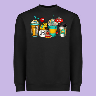 School Bus Driver Coffee Cups Heavyweight Sweatshirt Designed By Jasminsmagicworld