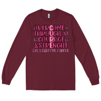 Burgundy overcome through courage strength  malia Long Sleeve Tee - MaliasSmallBusiness