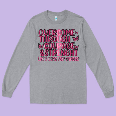 Overcome Through Courage Strength  Malia Long Sleeve Tee Designed By Maliassmallbusiness