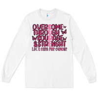 White overcome through courage strength  malia Long Sleeve Tee - MaliasSmallBusiness