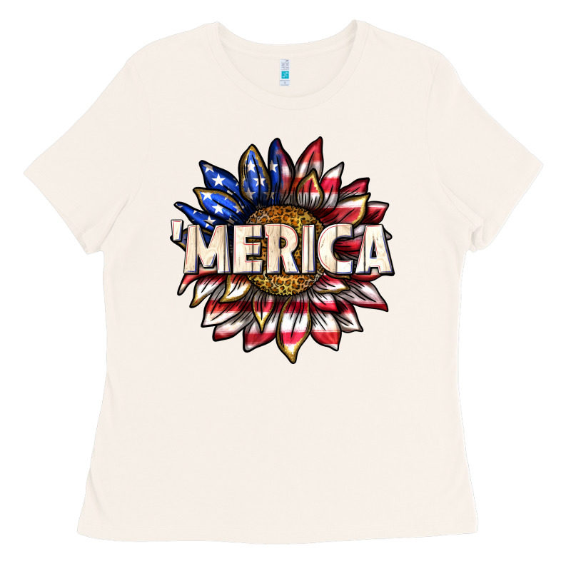 Merica With Sunflower Ladies Tee by texasbilliewilder | Teevron