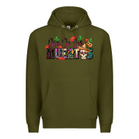 Army Green Dia De Los Muertos Premium Hoodie - texasbilliewilder