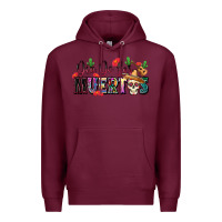 Burgundy Dia De Los Muertos Premium Hoodie - texasbilliewilder