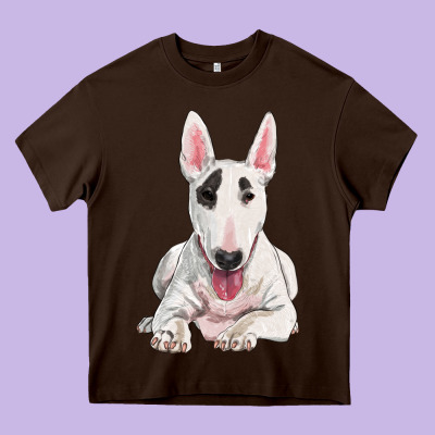 Bull Terrier Heavy Core Tee Designed By Ranaportraitstore