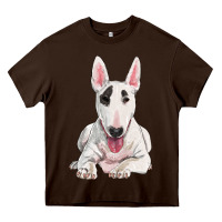 Chocolate Brown bull terrier Heavy Core Tee - RanaPortraitStore