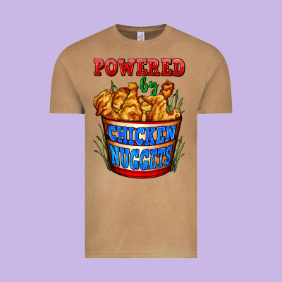 Powered By Chicken Nuggets Vintage Tee Designed By Adodesignshop