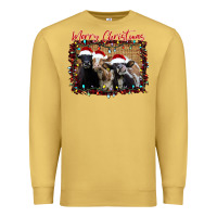 Antique Gold Merry Christmas Cows Premium Sweatshirt - Bettercallsaul