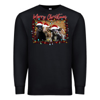 Black Merry Christmas Cows Premium Sweatshirt - Bettercallsaul