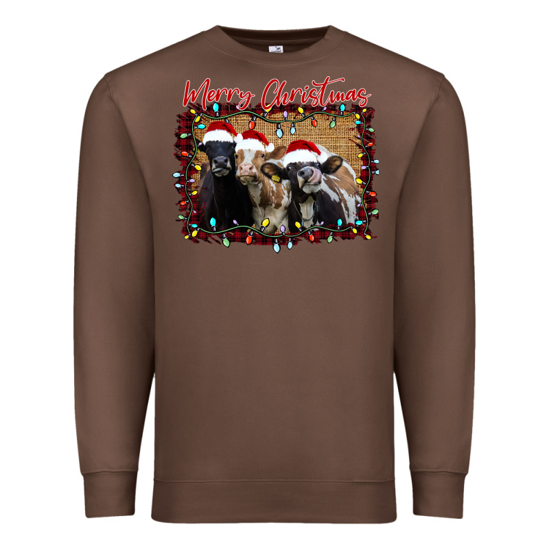 Merry Christmas Cows Premium Sweatshirt by Bettercallsaul | Teevron