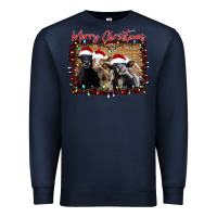Navy Merry Christmas Cows Premium Sweatshirt - Bettercallsaul
