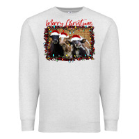 Oatmeal Heather Merry Christmas Cows Premium Sweatshirt - Bettercallsaul