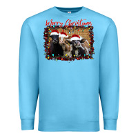 Ocean Blue Merry Christmas Cows Premium Sweatshirt - Bettercallsaul