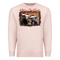 Pale Pink Merry Christmas Cows Premium Sweatshirt - Bettercallsaul